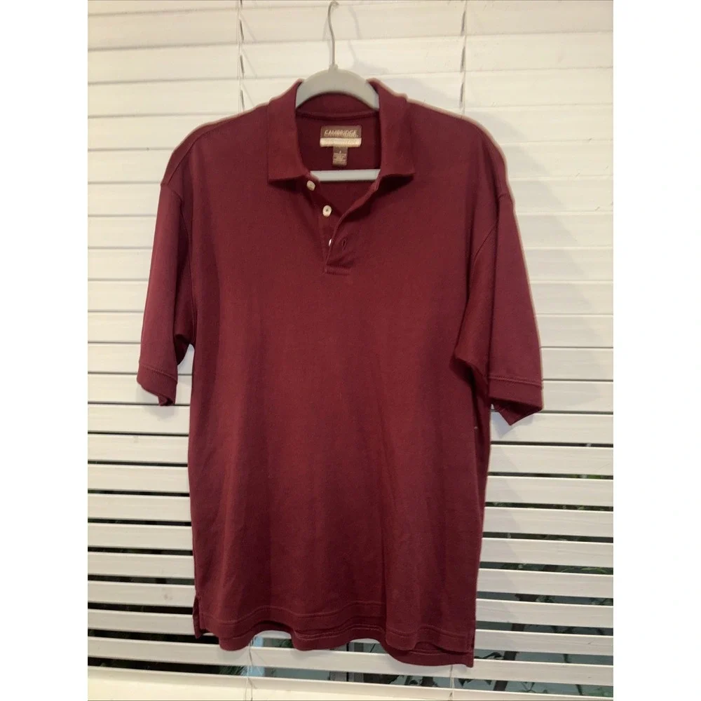 Cambridge Classics Performance Polo Mens Small Burgundy Short Sleeve Polo Soft‎